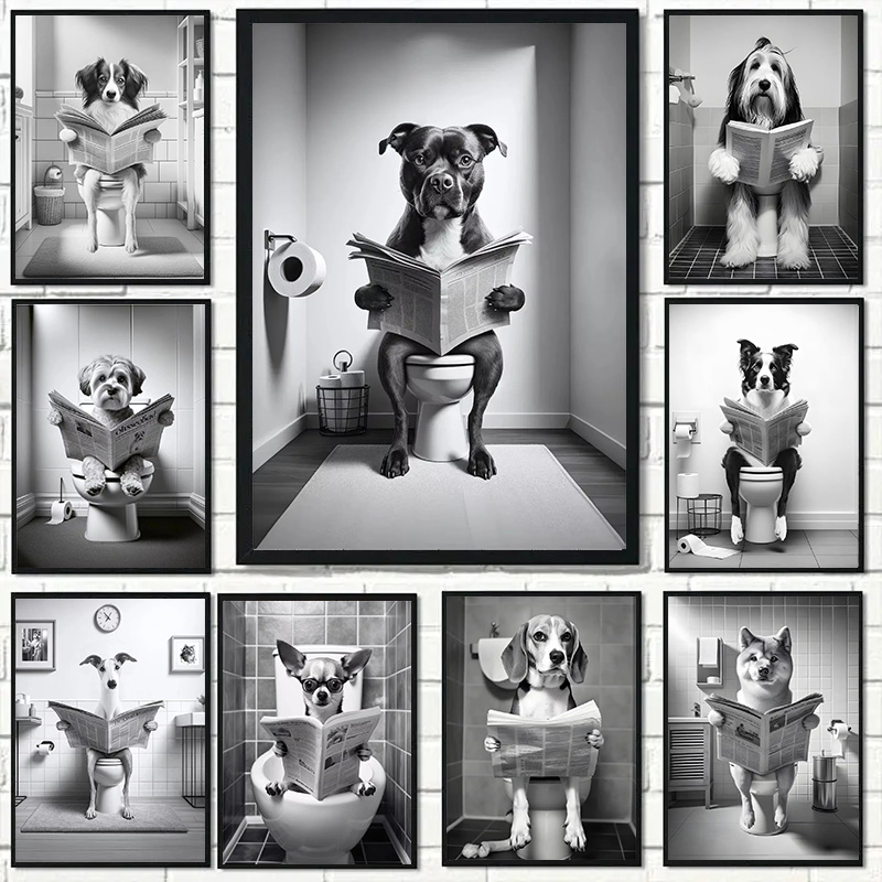 Home Decor Magazine - (1 pièce sans cadre) Chien amusant