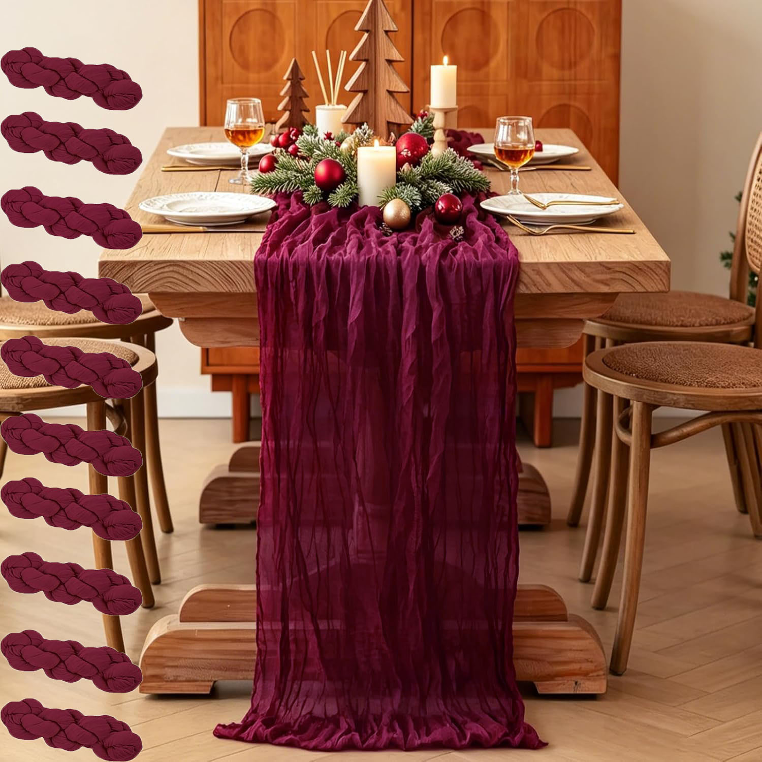Lot de 10 chemins de table en  - Linen Table Runner avis et prix