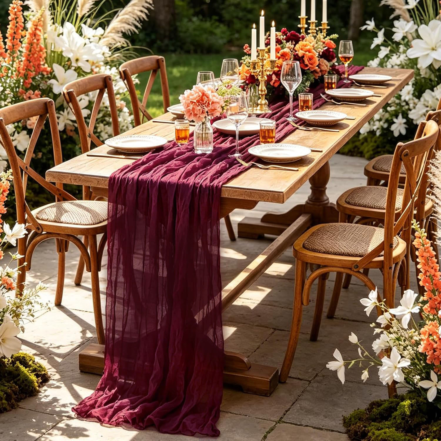 Lot de 10 chemins de table en  - Linen Table Runner avis et prix